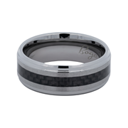 Bogart's Brushed Silver & Black Tungsten Men's Wedding Band