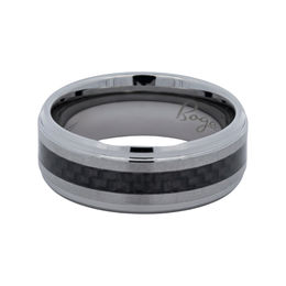 Bogart's Brushed Silver & Black Tungsten Men's Wedding Band