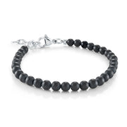 Italgem Black Ip Stainless Steel Matte 4MM Black Onyx Beads 6+1