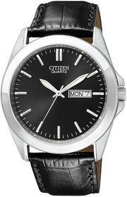 Citizen Men's Classic Quartz Black Leather Watch