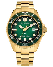 Citizen Men's Promaster Dive Eco Yellow Gold Tone Green Watch