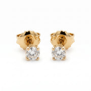 0.25CT TDW Natural Diamond Stud Earrings in 14KT Yellow Gold