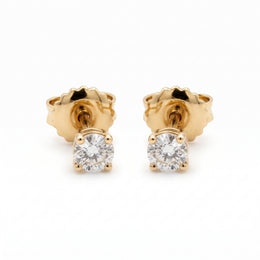 0.25CT TDW Natural Diamond Stud Earrings in 14KT Yellow Gold
