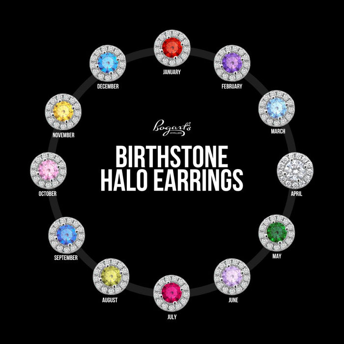 Casablanca Halo Birthstone Earrings