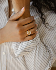Yellow Gold Plated Silver Monogram Initial Ring SS25R001G