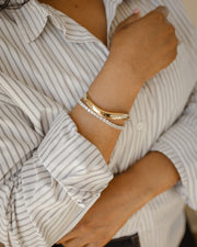 Casablanca Yellow Gold Plated Wave Bangle