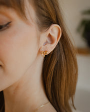 Casablanca Gold Plated Ribbon Stud Earrings