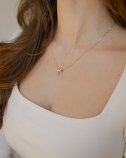 Casablanca Yellow Gold Plated Bow Ribbon Necklace