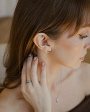 Casablanca Sterling Silver Bezel Birthstone Stud Earrings