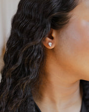 Casablanca Silver Pear Cut Stud Earrings: Large