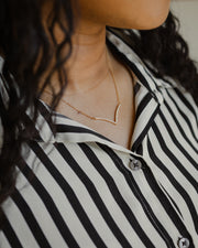 Casablanca Yellow Gold Plated Sterling Silver V-Shaped Chevron Necklace