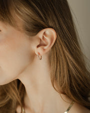 Casablanca Gold Plated CZ Half Hoop Earrings