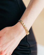 10K Tri-Tone White, Rose & Yellow Gold Bracelet
