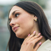 Casablanca Ribbed Hoop Earrings: Gold Plated