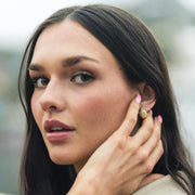Casablanca Ribbed Hoop Earrings: Gold Plated