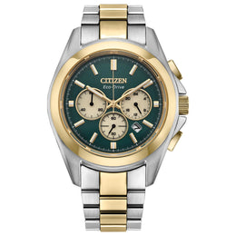 Citizen Men's Sport Luxury Eco Two-tone Stainless Steel Green Watch