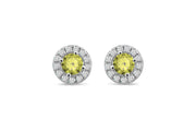 Casablanca Sterling Silver Halo Birthstone Stud Earrings