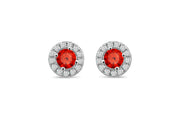 Casablanca Sterling Silver Halo Birthstone Stud Earrings