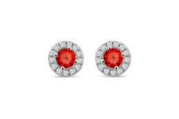Casablanca Sterling Silver Halo Birthstone Stud Earrings