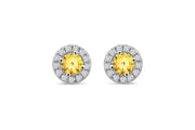Casablanca Sterling Silver Halo Birthstone Stud Earrings