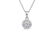 Casablanca Sterling Silver Halo Birthstone Necklace