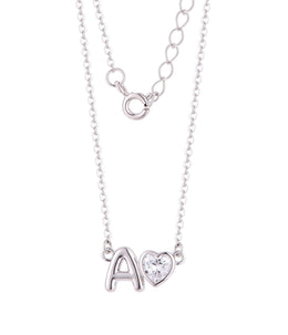 Casablanca Initial Heart Sterling Silver Necklace