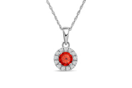 Casablanca Sterling Silver Halo Birthstone Necklace