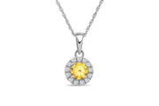 Casablanca Sterling Silver Halo Birthstone Necklace