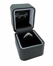 White Gold Round Diamond Engagement Ring With Heart Design