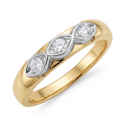 10K Yellow Gold Diamond Twist Wedding Anniversary Band