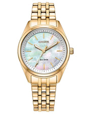 Citizen Women's Peyten Eco Mother Of Pearl Stainless Steel Yellow Gold Tone Watch