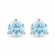 1.00CT Lab Grown Blue Diamond Stud Earrings in 14KT White Gold