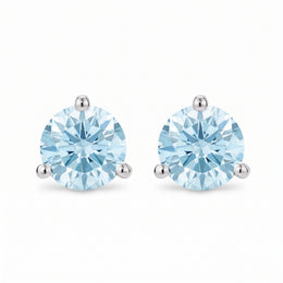 1.00CT Lab Grown Blue Diamond Stud Earrings in 14KT White Gold