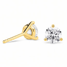 2.00CT Lab Grown Round Diamond Stud Earrings in 14KT Yellow Gold