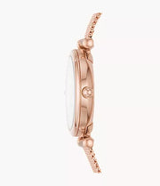 Fossil Carlie Mini Mini Three-Hand Rose Gold-Tone Stainless Steel Watch - ES4433