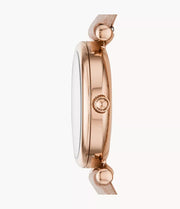 Fossil Carlie Mini Three-Hand Blush Leather Watch