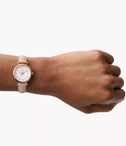 Fossil Carlie Mini Three-Hand Blush Leather Watch