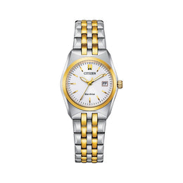 Citizen Women's Corso Eco Two-tone Stainless Steel White Watch