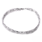 Casablanca CZ Sterling Silver Link Bracelet