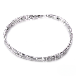 Casablanca CZ Sterling Silver Link Bracelet