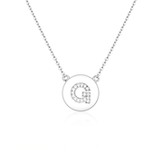 Casablanca Sterling Silver Initial Necklace (Choose Your Letter)