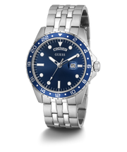 GUESS Mens Silver Tone Day/Date Watch - GW0220G1