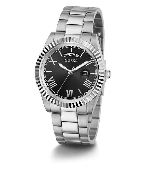 Guess Analog Watch: Silver-Tone