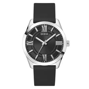 GUESS Mens Black Silver Tone Analog Watch - GW0894G1