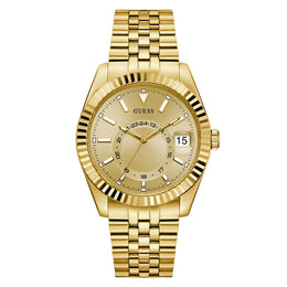 GUESS Mens Jaden Gold Tone Multi-function Date Watch - GW0977G2