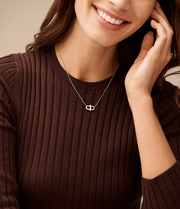 Fossil Heritage D-Link Glitz Gold-Tone Stainless Steel Chain Necklace