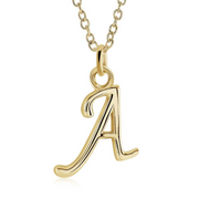 Italgem Stainless Steel Cursive Letter Necklace (Choose Your Initial)