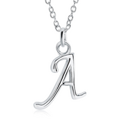 Italgem Stainless Steel Cursive Letter Necklace (Choose Your Initial)