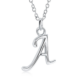 Italgem Stainless Steel Cursive Letter Necklace (Choose Your Initial)