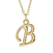 Italgem Stainless Steel Cursive Letter Necklace (Choose Your Initial)